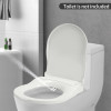 Non-Electric Bidet Toilet Seat Toilet Bidet Lid Fits Elongated Toilets, Dual Nozzle D-shaped with Cleaner Flush Hose
