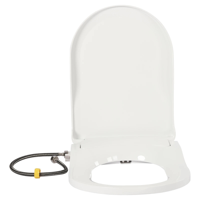 Non-Electric Bidet Toilet Seat Toilet Bidet Lid Fits Elongated Toilets, Dual Nozzle D-shaped with Cleaner Flush Hose