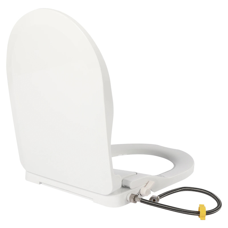 Non-Electric Bidet Toilet Seat Toilet Bidet Lid Fits Elongated Toilets, Dual Nozzle D-shaped with Cleaner Flush Hose