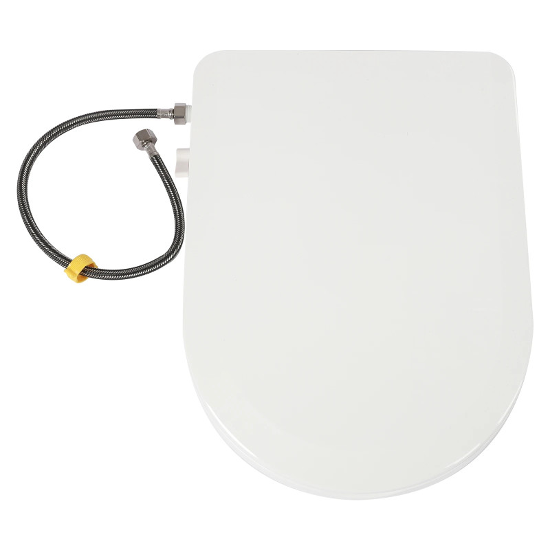 Non-Electric Bidet Toilet Seat Toilet Bidet Lid Fits Elongated Toilets, Dual Nozzle D-shaped with Cleaner Flush Hose