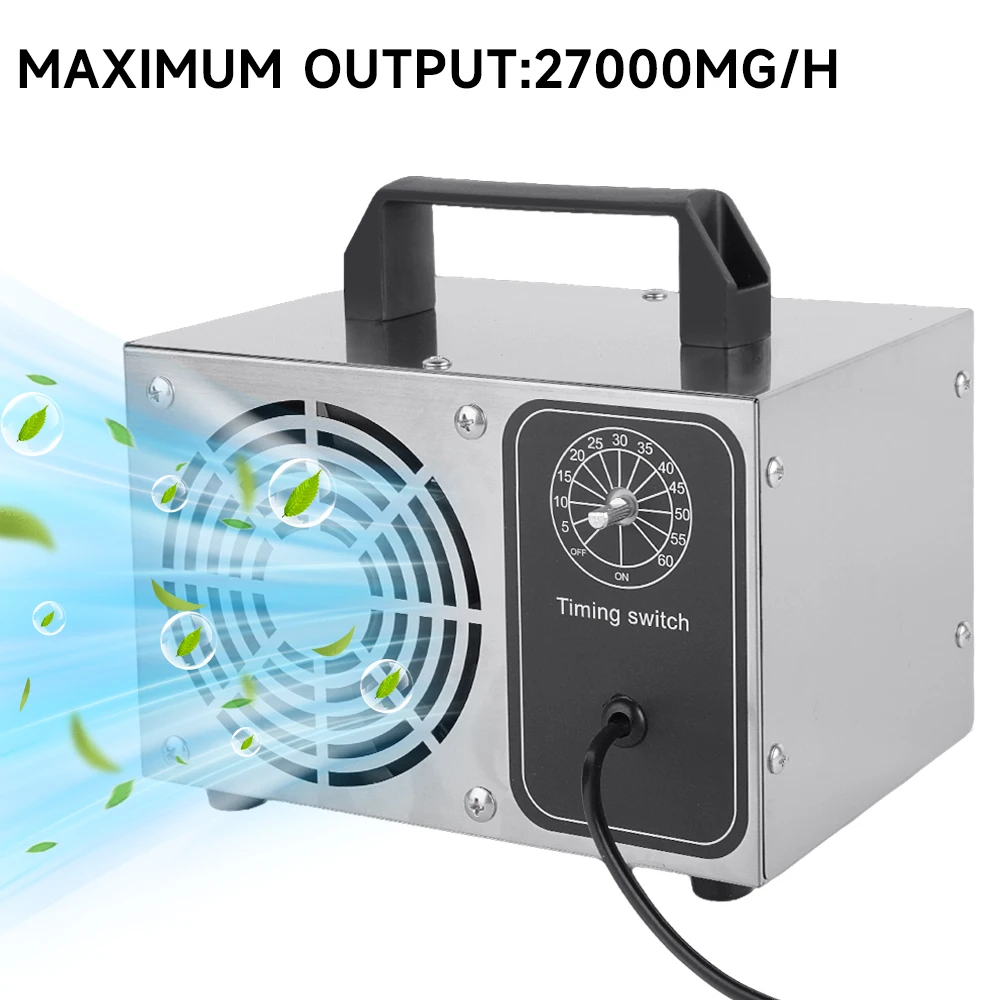 Ozone Air Purifier Portable O3 Ozoniser with Timing Button for Car Garages Home Hotels Kitchen and Pets Cleaning Odours
